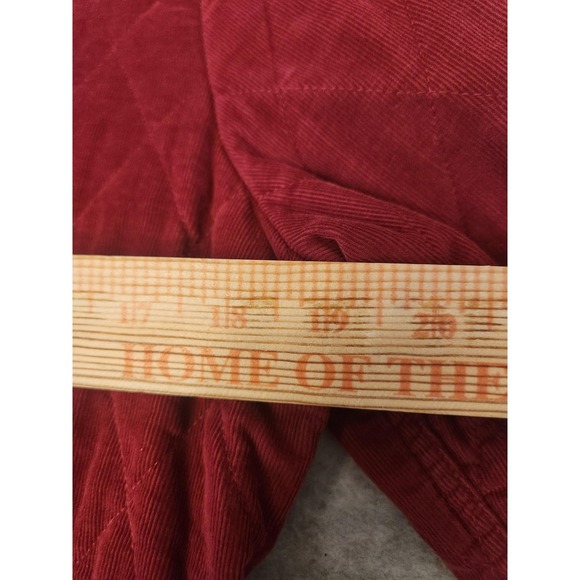 Eddie Bauer Jacket Womens Medium Red Quilted Corduroy Lined Zip Snap Coat - Picture 12 of 14